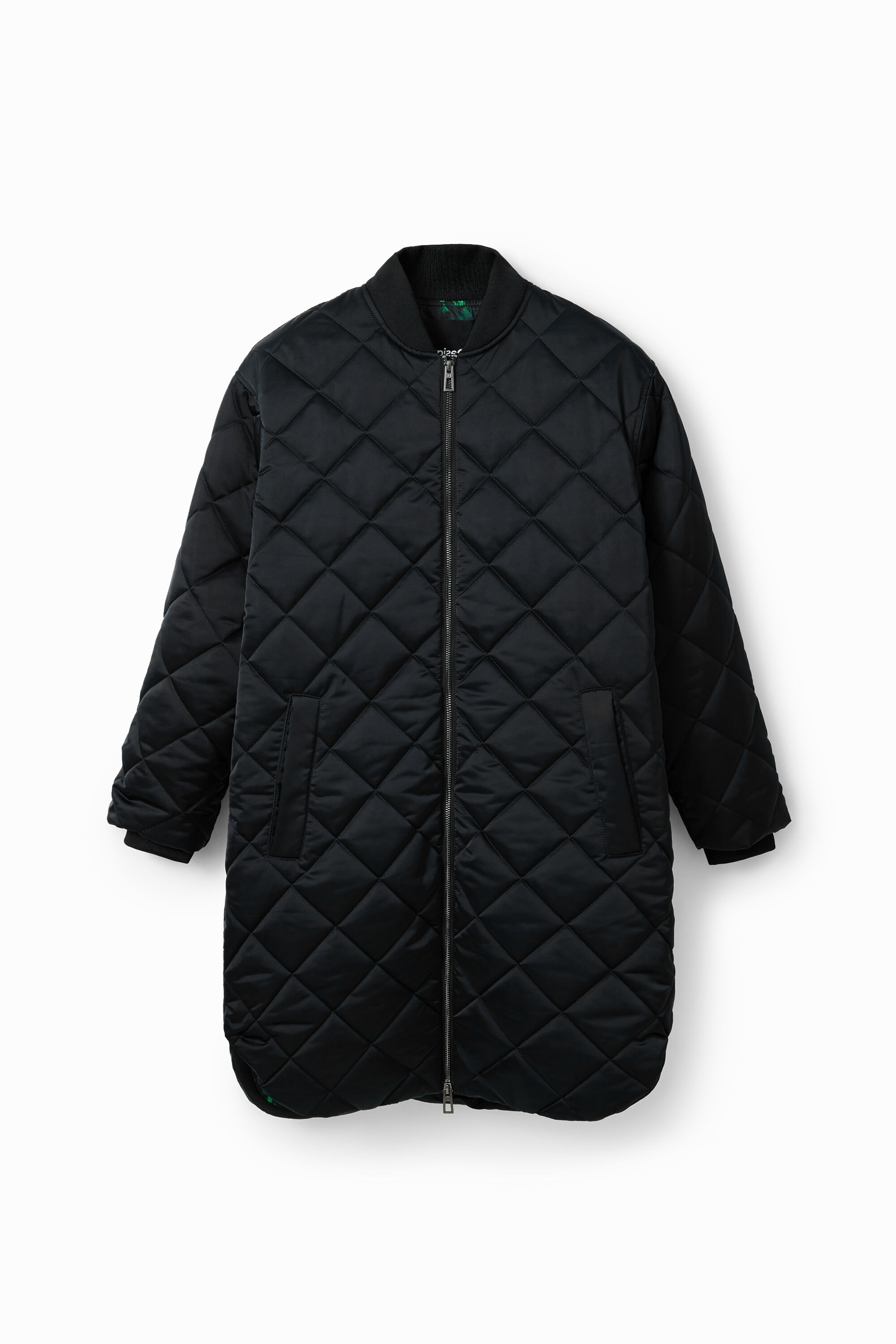 Long padded bomber jacket