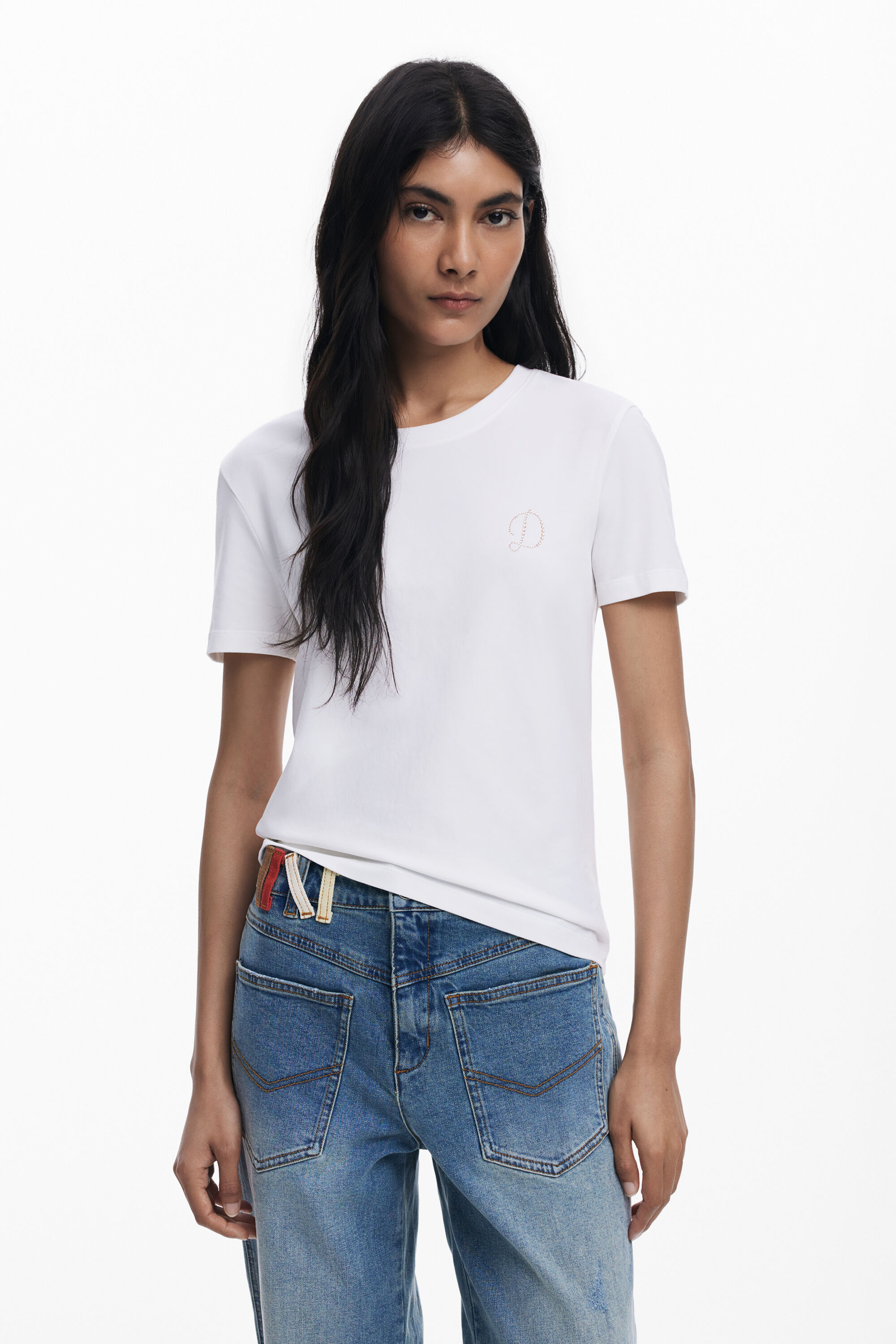 T-shirt "D" strass