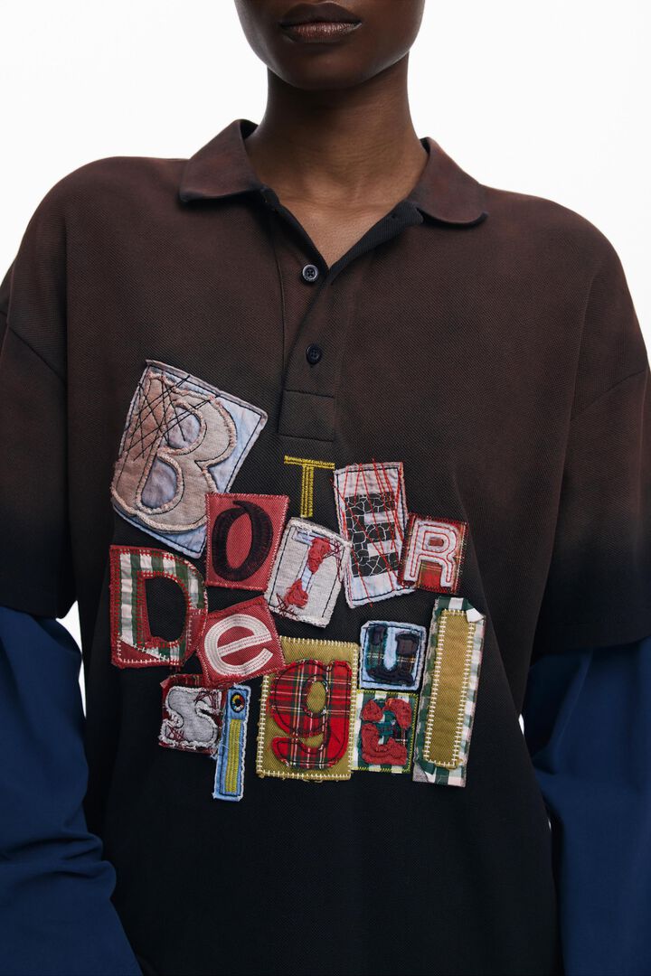 Camiseta de manga dupla patch Botter