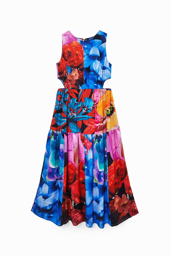 Maxi robe à découpes floral