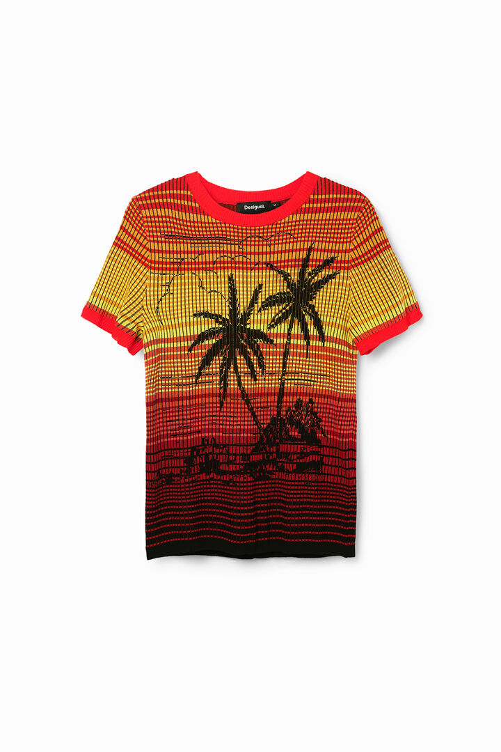 Pletena majica z motivom palm | Desigual