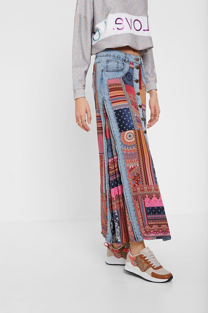 Jupe mi-longue en jean transformable | Desigual