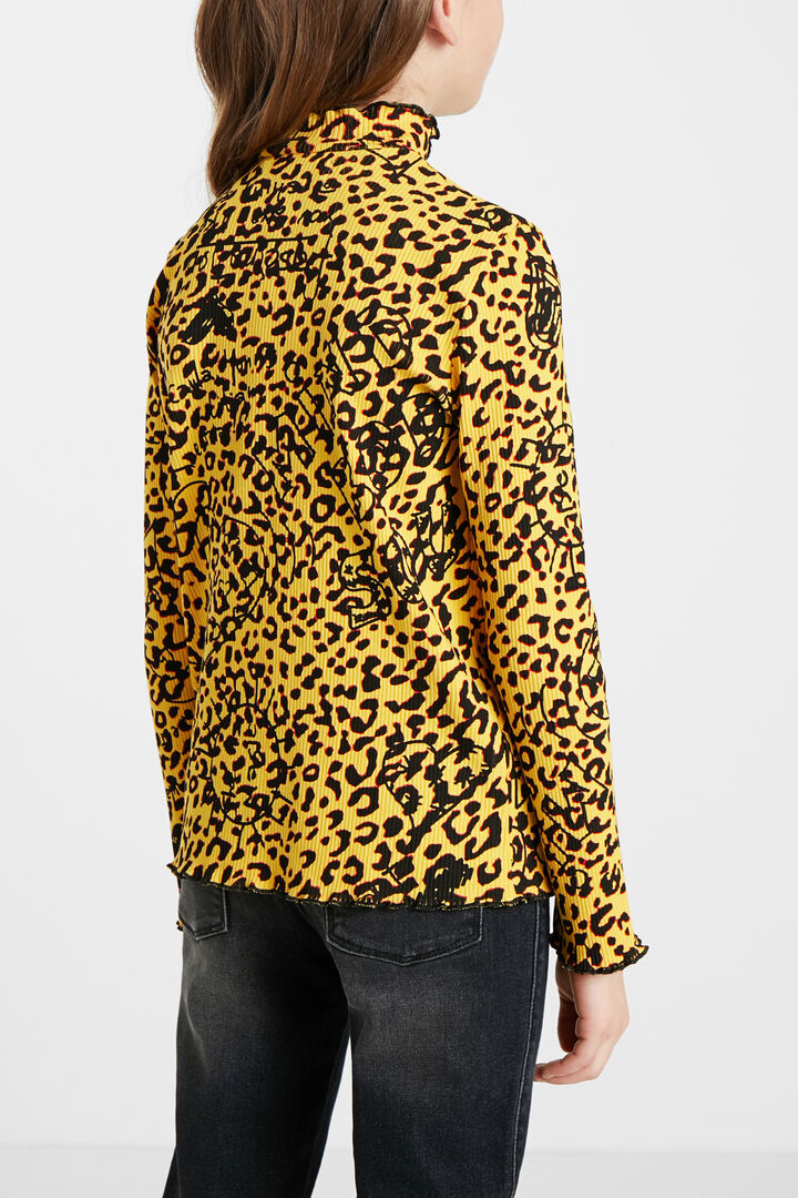 T-shirt côtelé animal print | Desigual