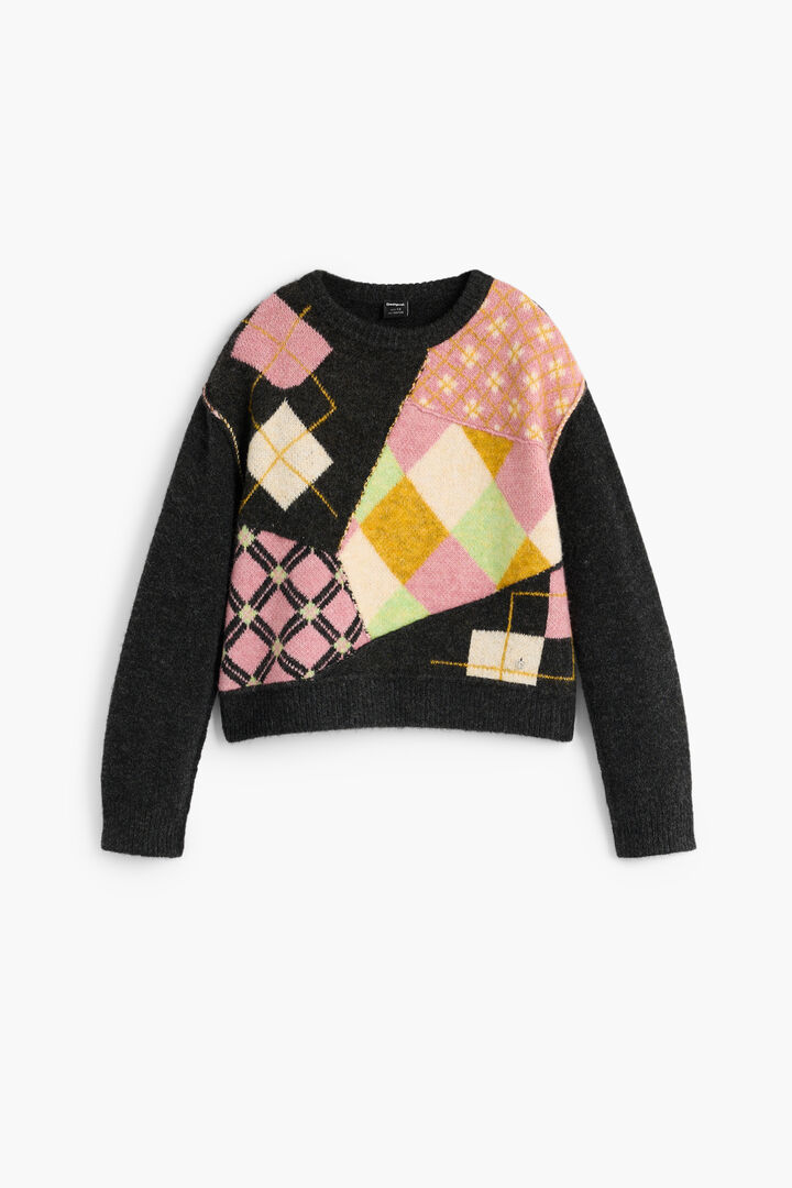 Argyle jacquard sweater