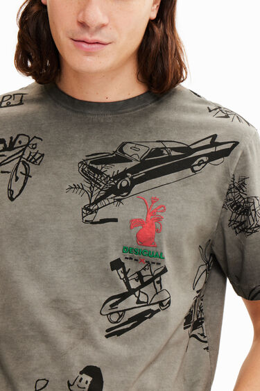 Camiseta tejido lavado dibujos | Desigual