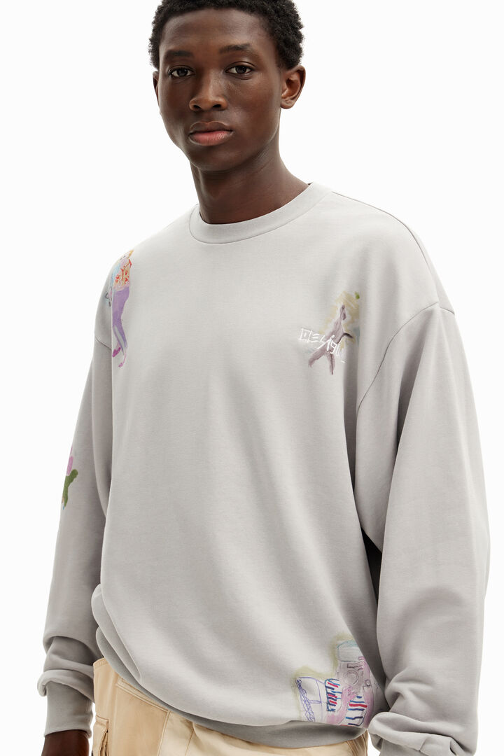 Watercolor illustrations sweatshirt | Desigual