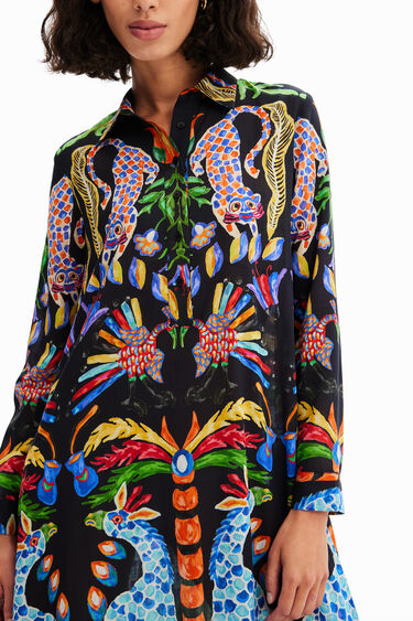 Vestido maxi camisero Stella Jean | Desigual