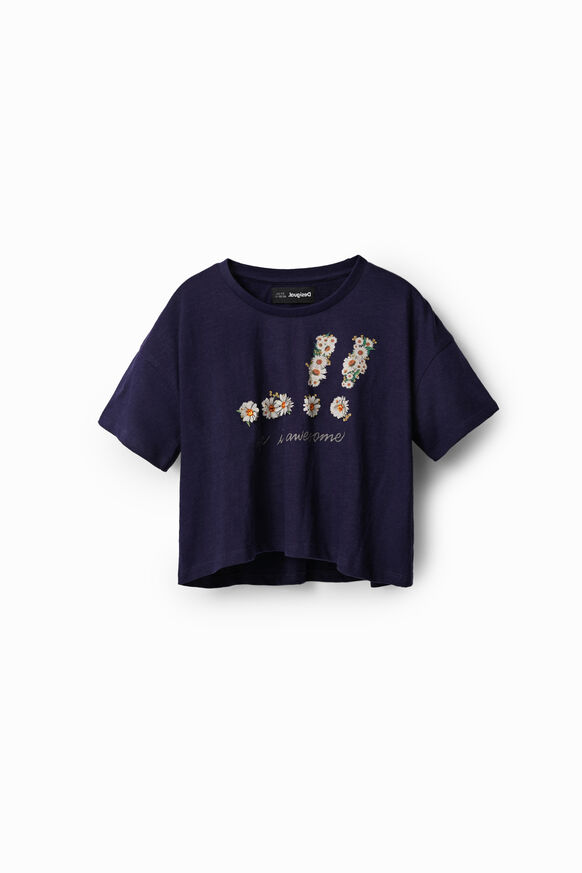 Cropped T-shirt met madeliefjes | Desigual