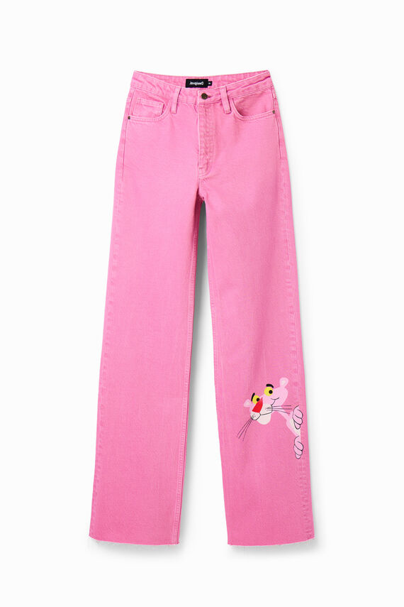 Jean wide leg Panthère rose
