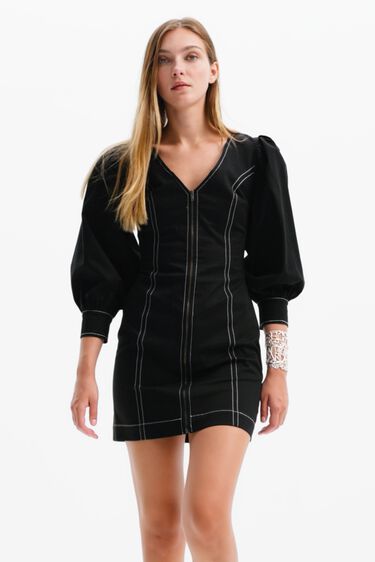 Vestit curt slim cremallera | Desigual