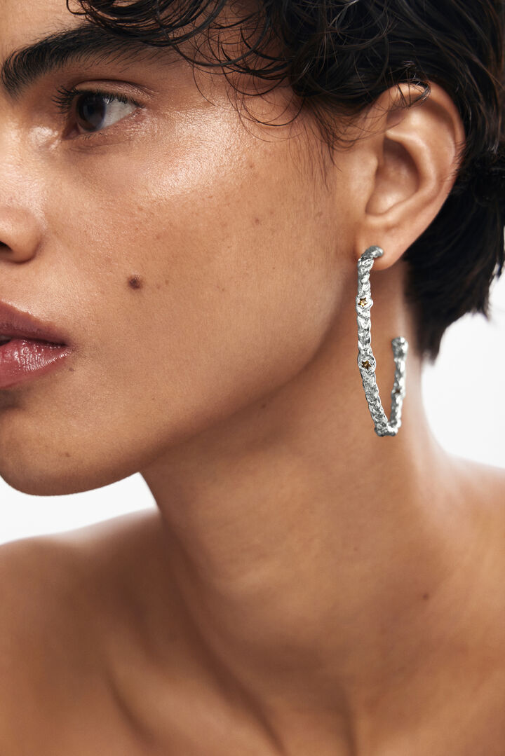 Pendientes de aro trenza baño oro Zalio | Desigual