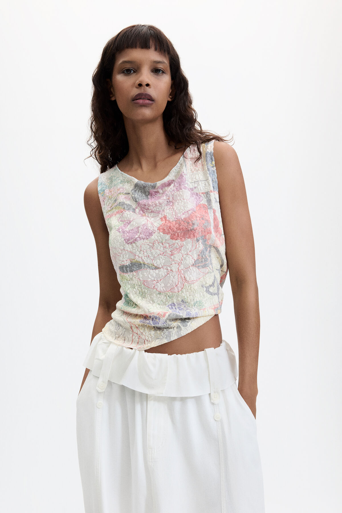 プリントノースリーブTシャツ マルチカラー 女性用 I Desigual.com