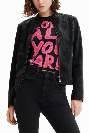 Chaqueta biker efecto ante | Desigual