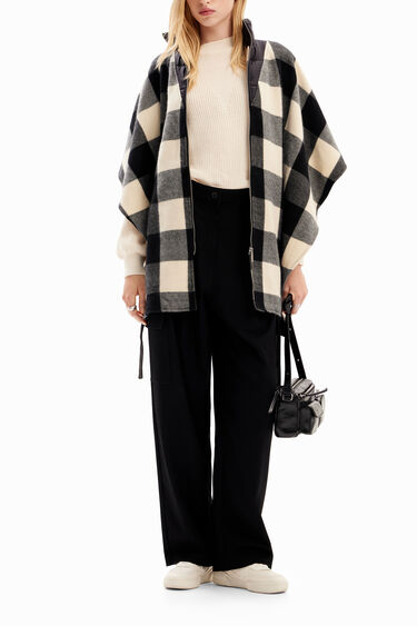 Plaid belted poncho | Desigual