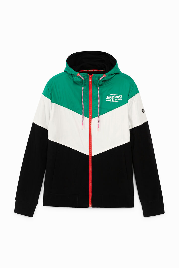 Tricolour sweatshirt jacket