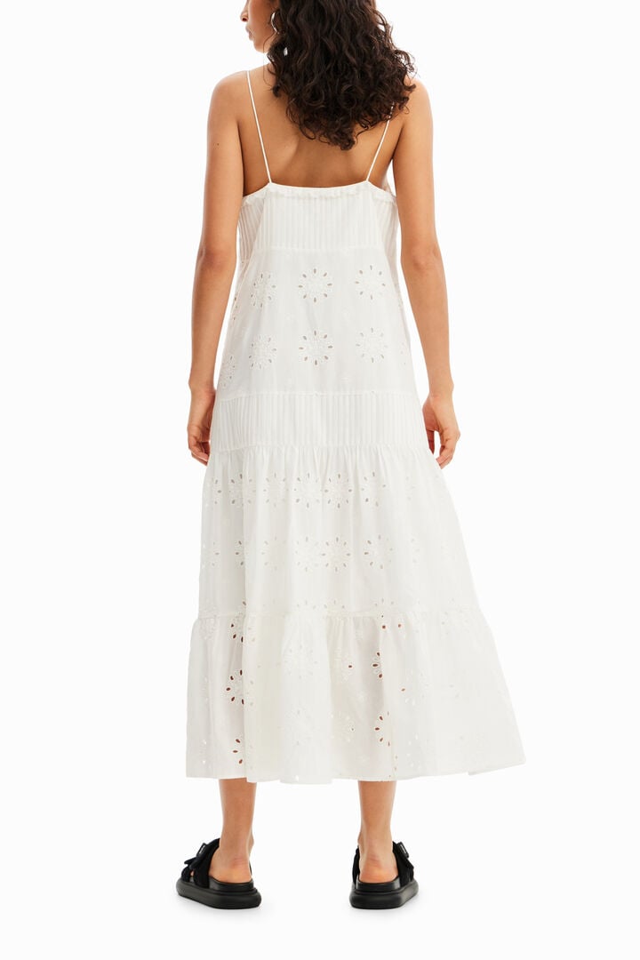 Swiss embroidery midi dress | Desigual