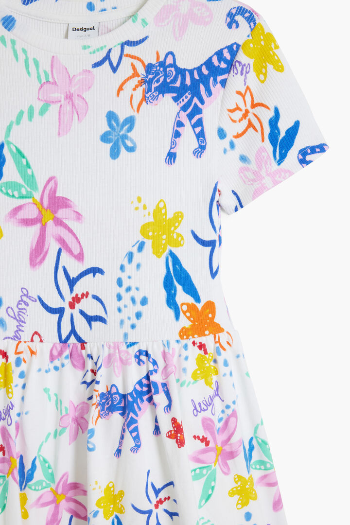 Robe Desigual Silvia Pour Bébé Fille - Manches Longues, Imprimé Coloré - 100% Coton