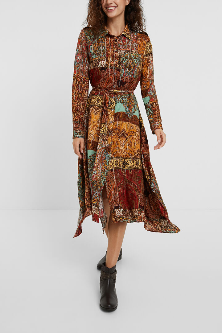 Shirt dress metallic print | Desigual