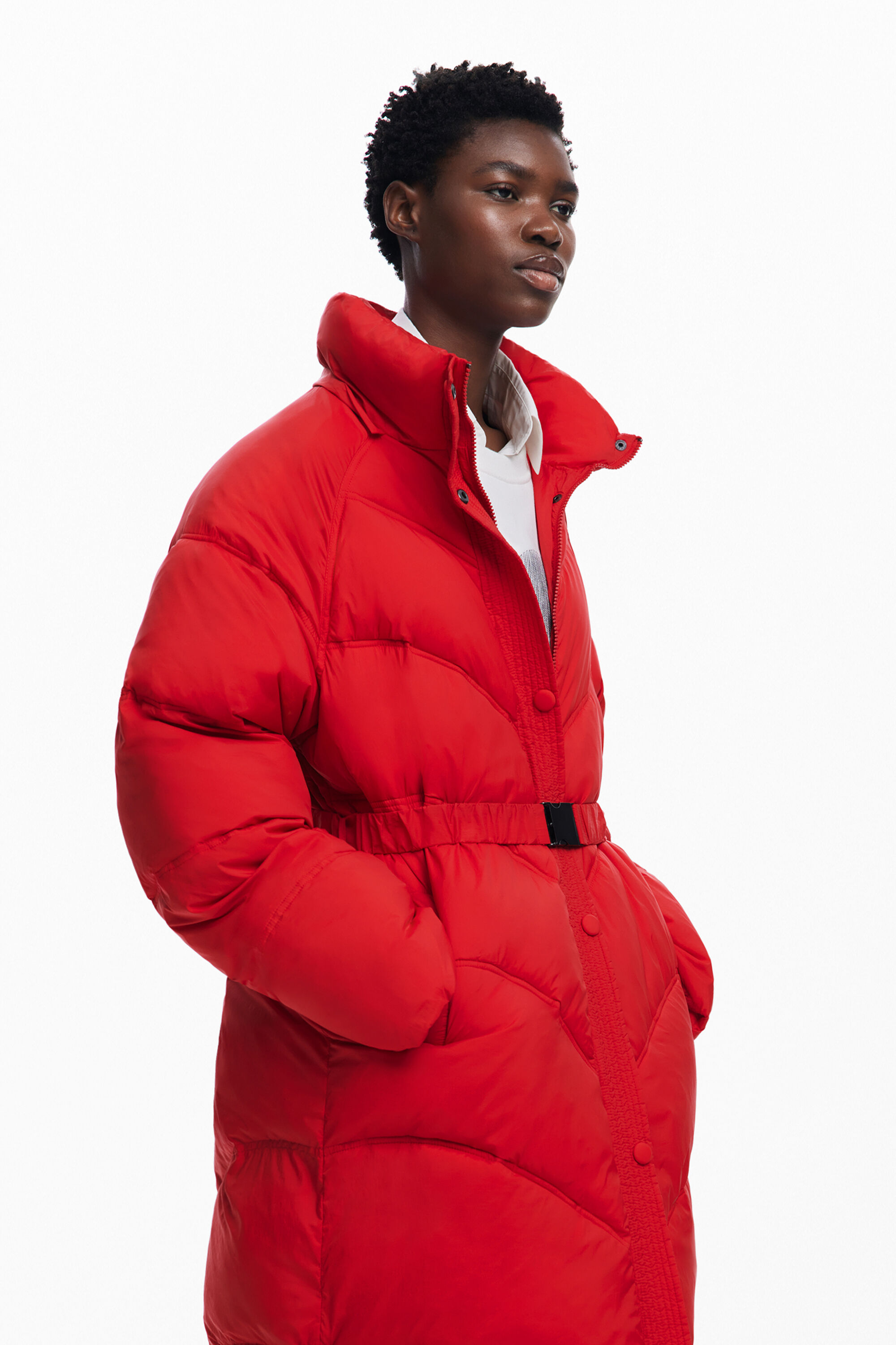 Desigual red puffer coat online