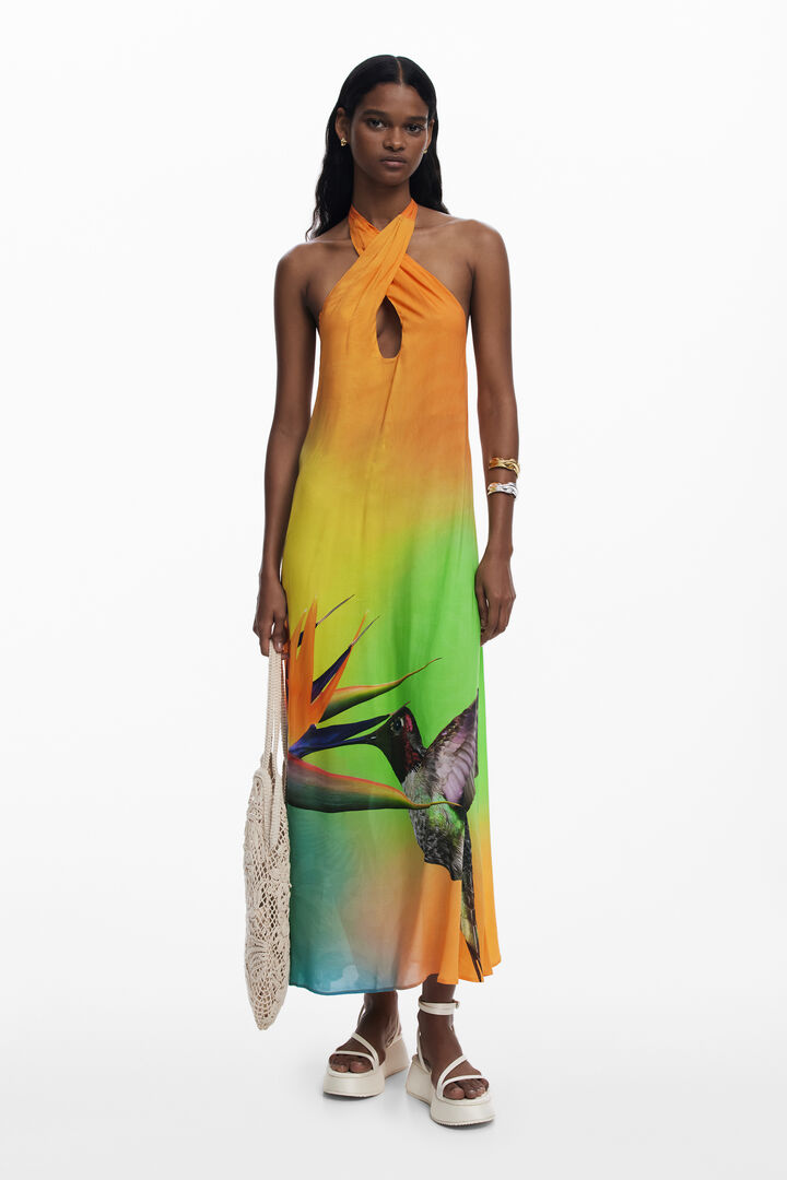 Printed long dress | Desigual
