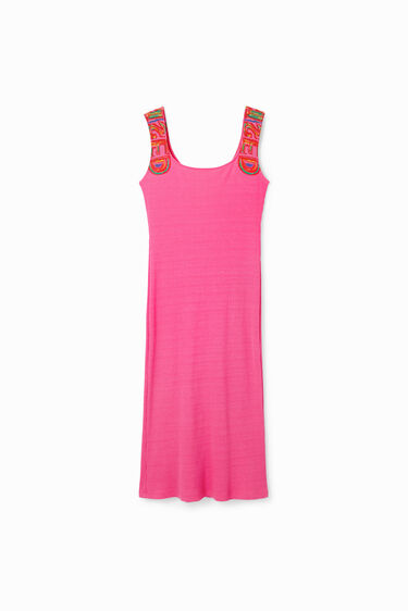 Vestido slim tirantes canalé | Desigual