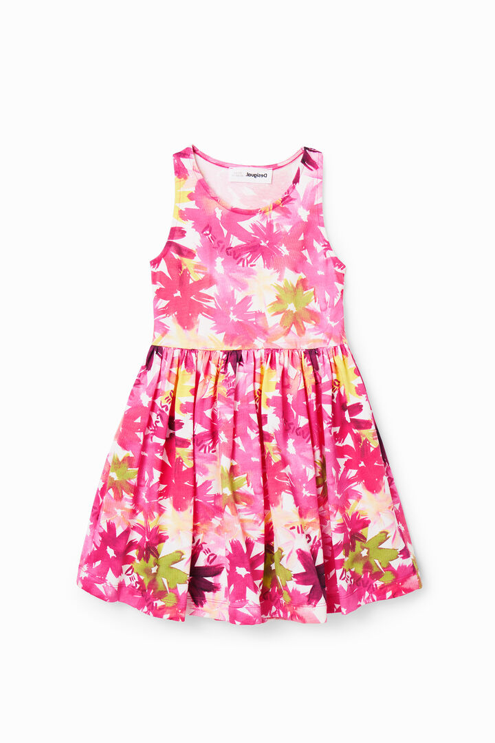 Robe courte fleurs aquarelle