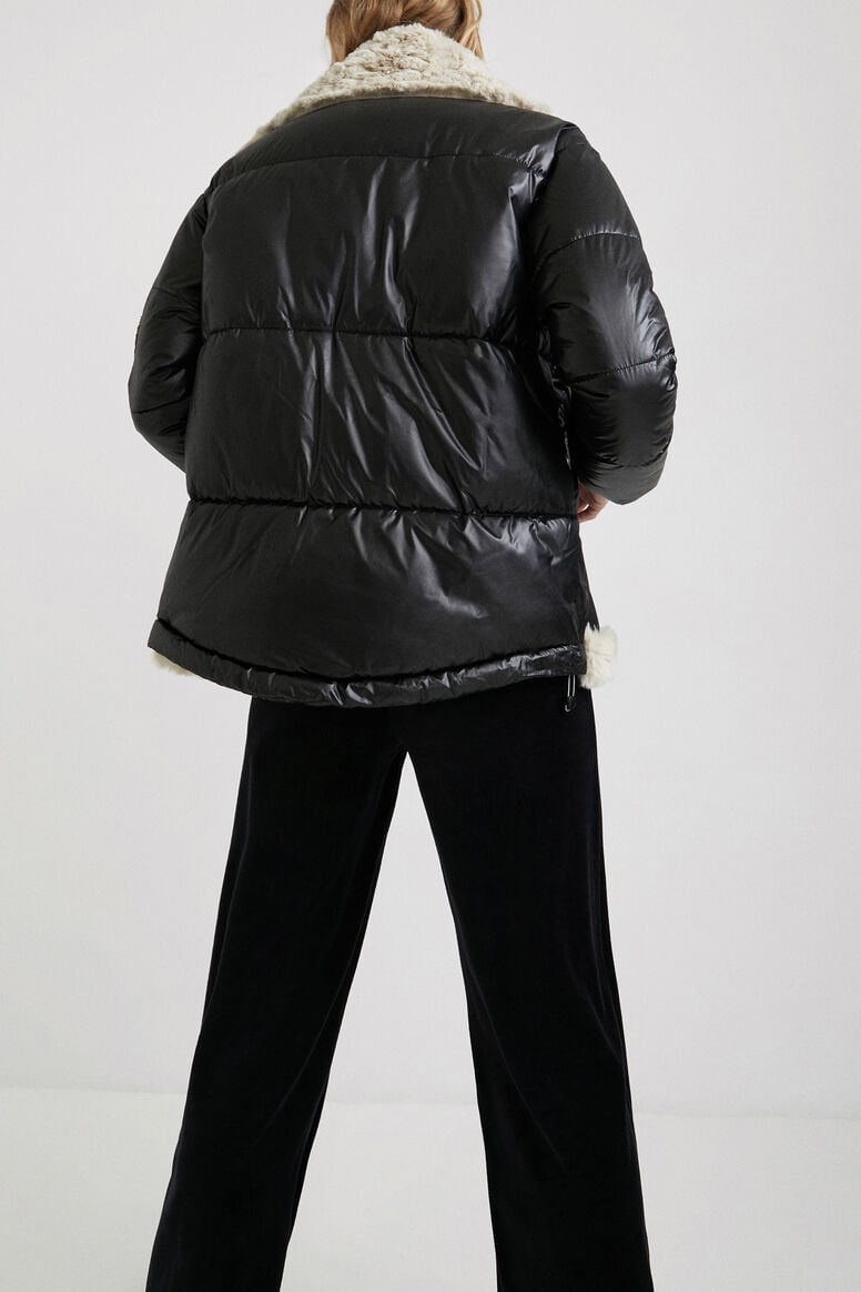 Oversize padded biker jacket fleece | Desigual
