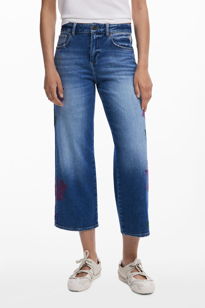 Bestickte Culotte-Jeans | Desigual