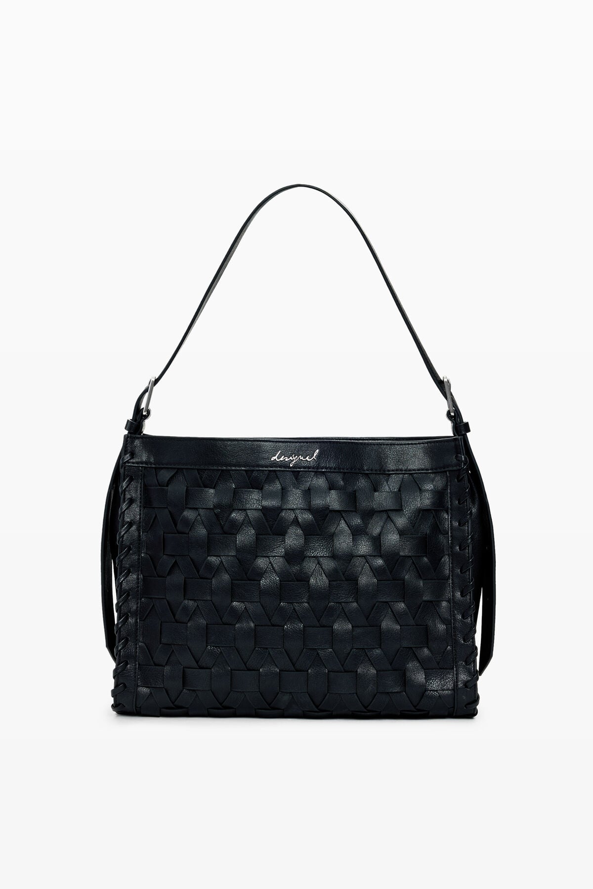 中くらいの編み込みバッグ 黒 レディースアクセサリーの I Desigual.com