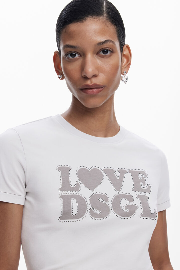 Effen T-shirt met tekst | Desigual