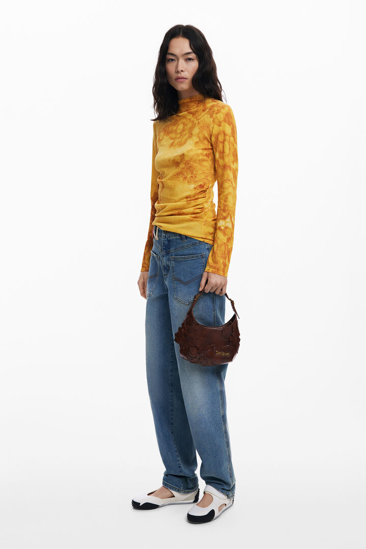 Glanzende mini bloemen tas | Desigual