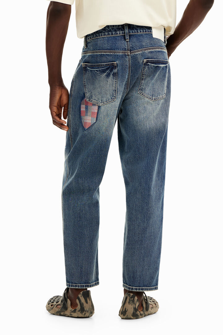 Patched denim pants | Desigual