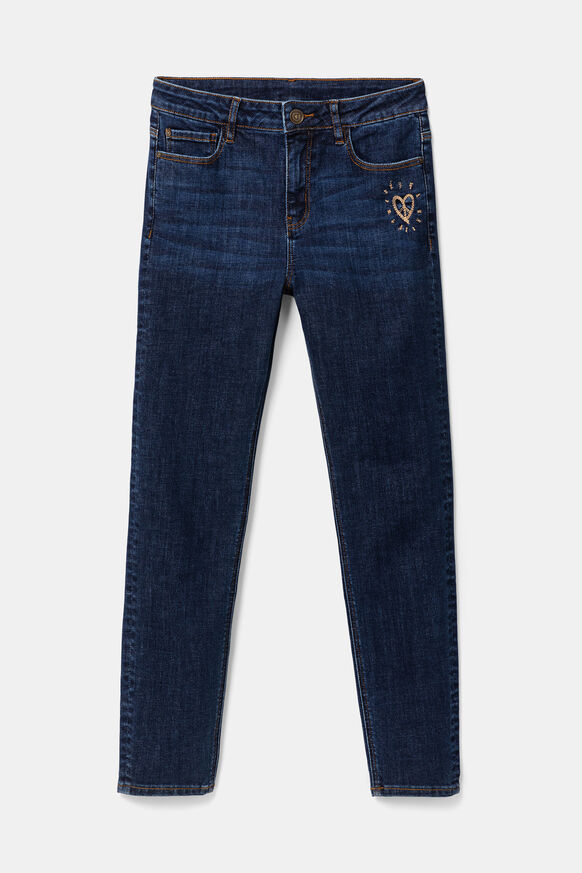 Jeans with heart embroidery | Desigual