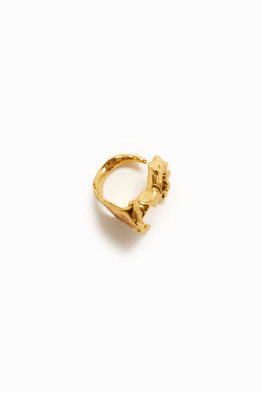 Zalio gold plated letter M ring | Desigual