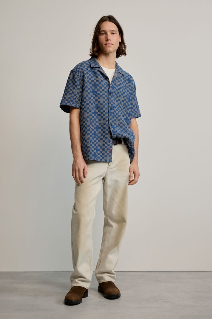 Baton Color:blue Blue checkered shirt blue for men I Desigual.com