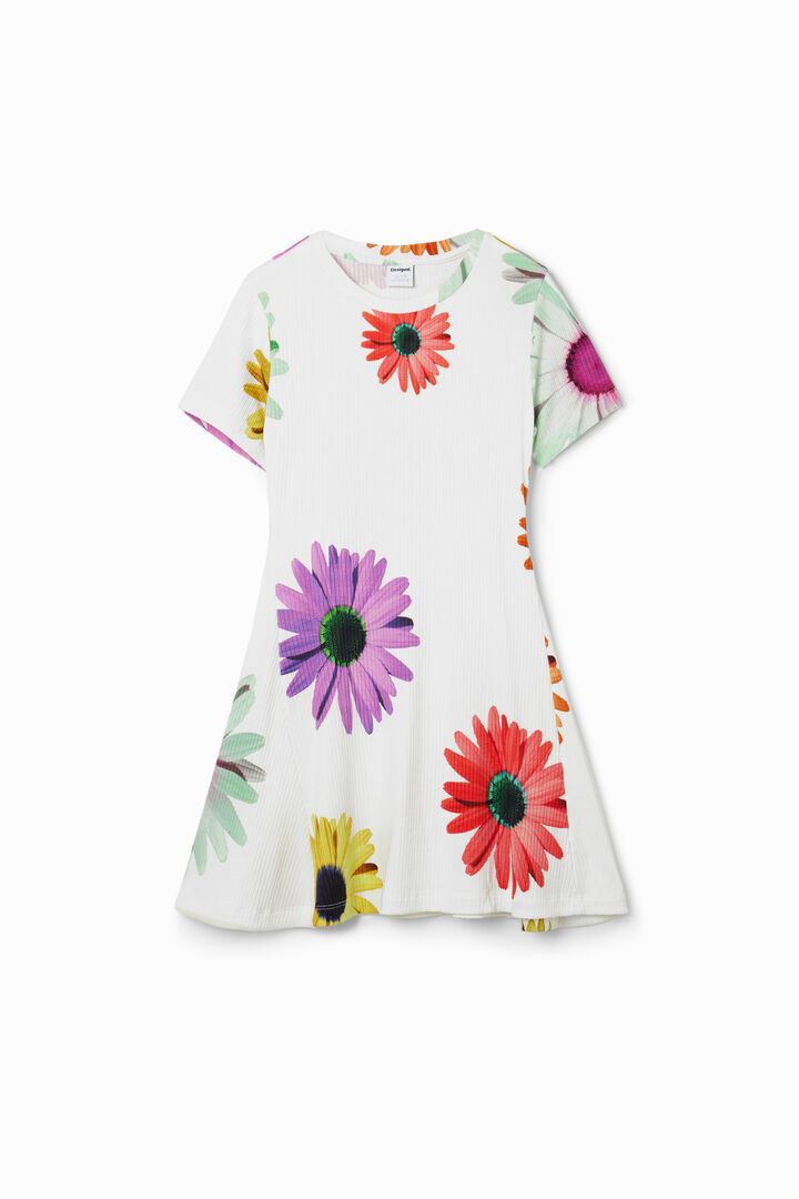 Short ribbed daisy dress | Desigual