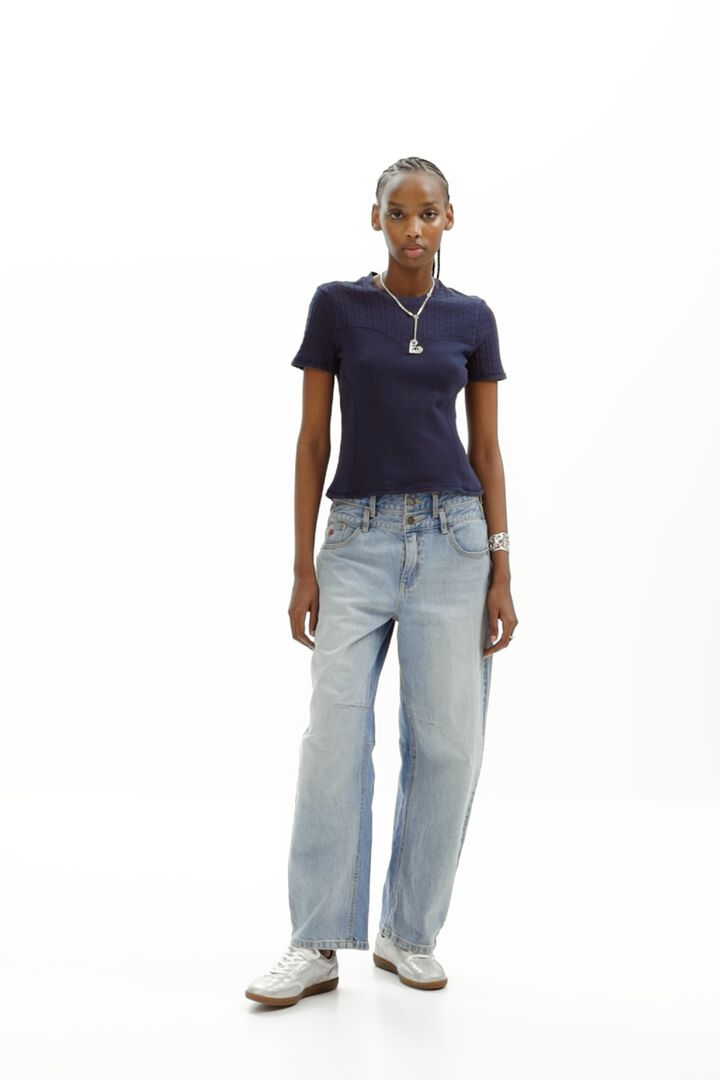 Patchwork openwork T-shirt | Desigual