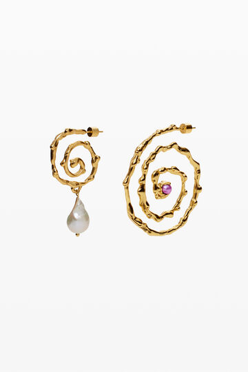 Boucles d'oreilles spirales irrégulières plaqué or Zalio | Desigual