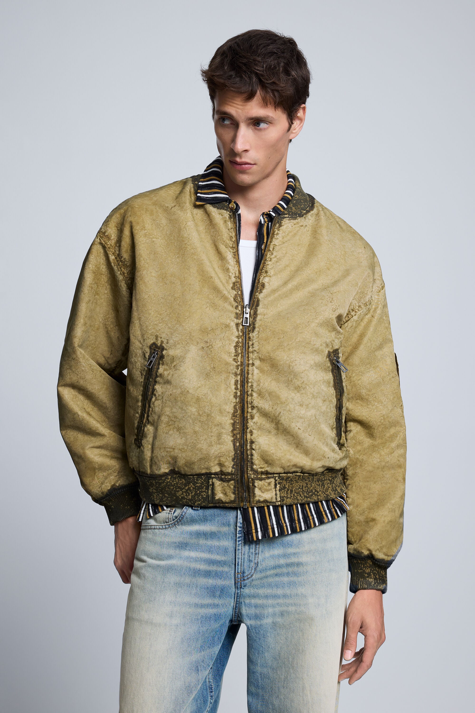 Chaqueta Bomber, Hombre, Poliamida, MarróN,