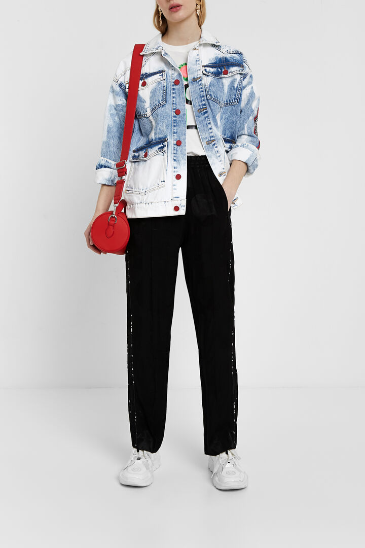 Trousers in glossy logomania | Desigual