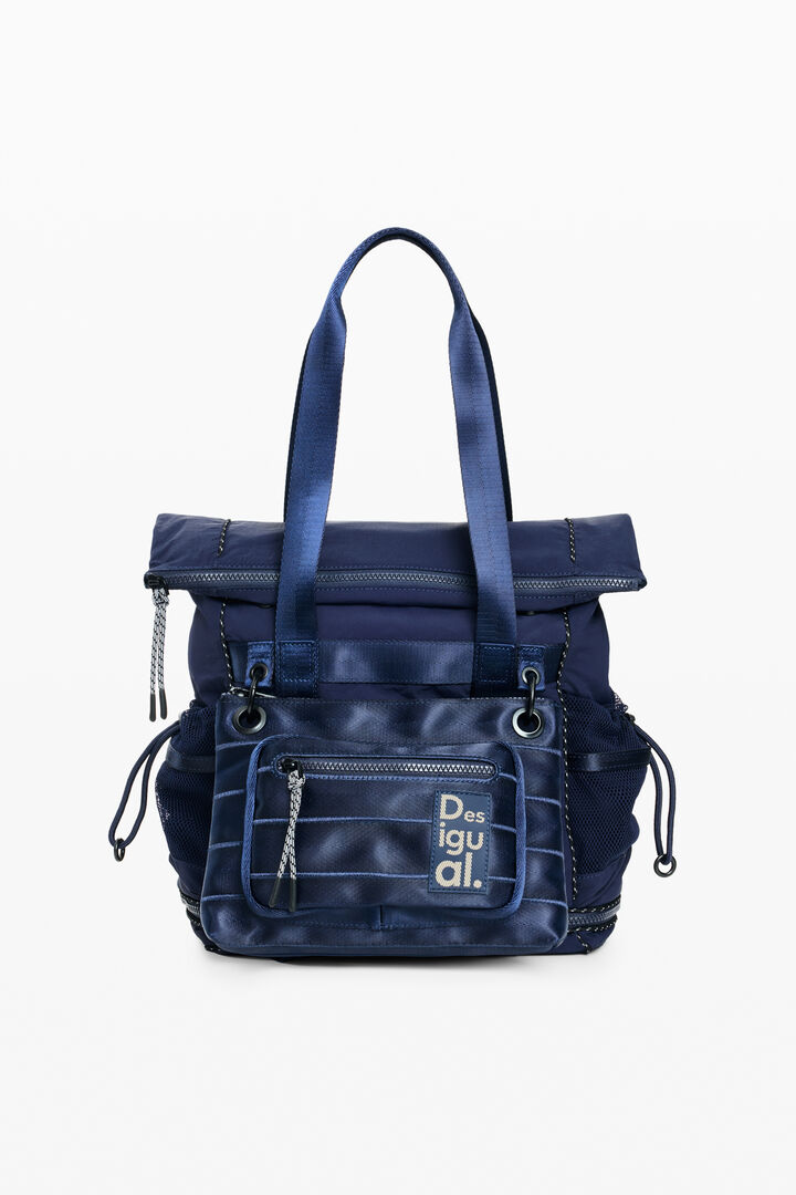 Large multi-position nylon backpack