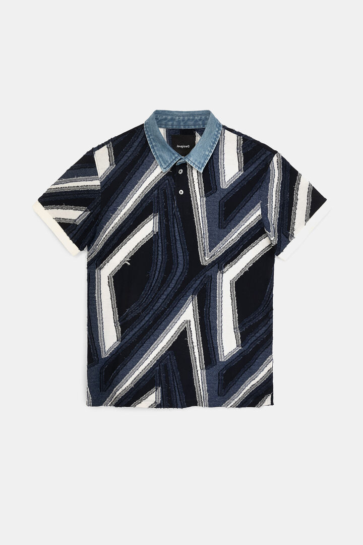Jacquard polo shirt geometrical shapes | Desigual