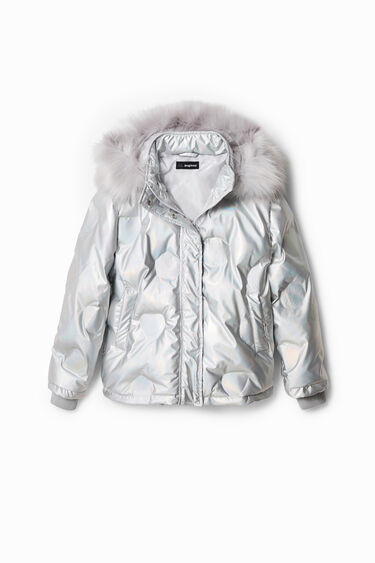 Short padded metallic jacket | Desigual