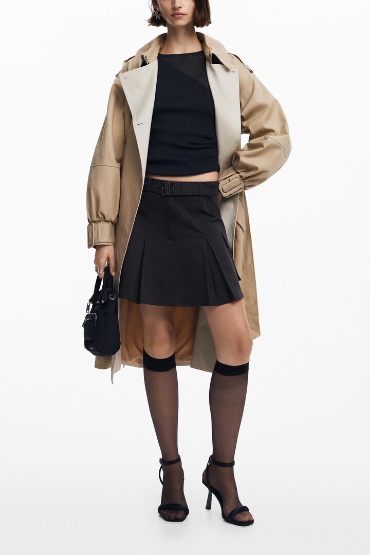 Pleated skirt with belt | Desigual