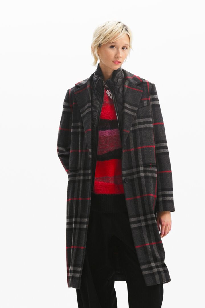 Manteau combiné carreaux | Desigual