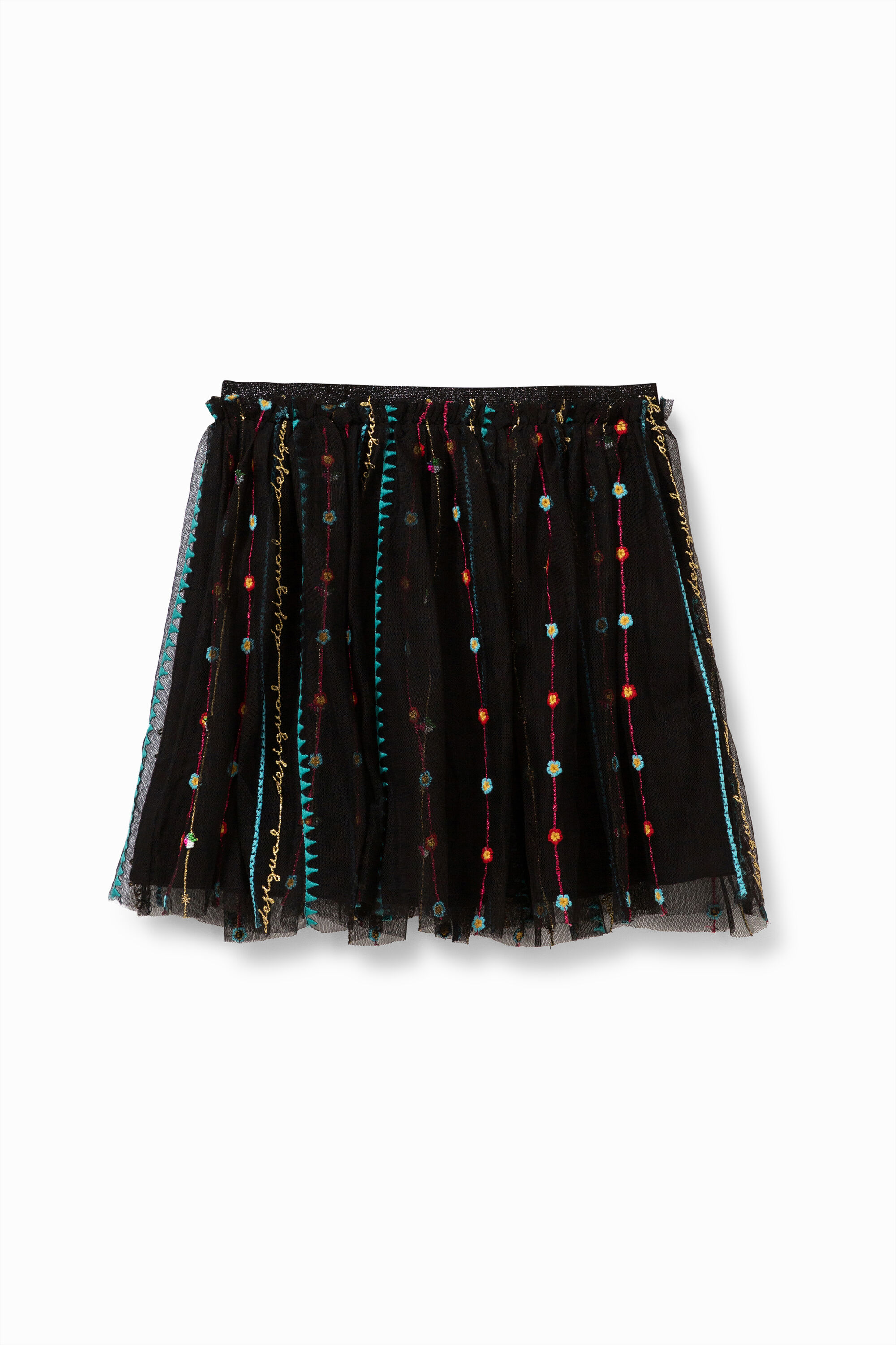 Flared mini-skirt tulle layer tulle