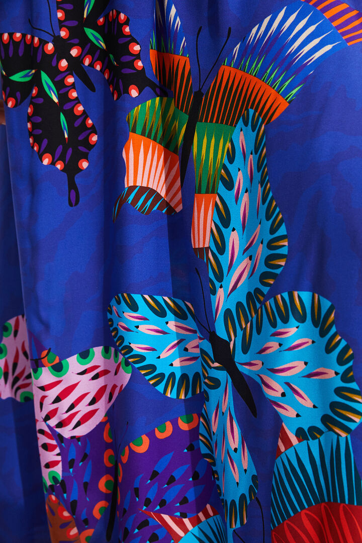 Maxi vestido sostenible mariposas | Desigual