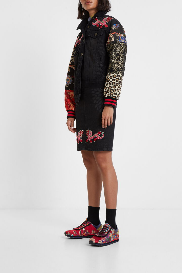 Patch sleeves denim trucker jacket | Desigual