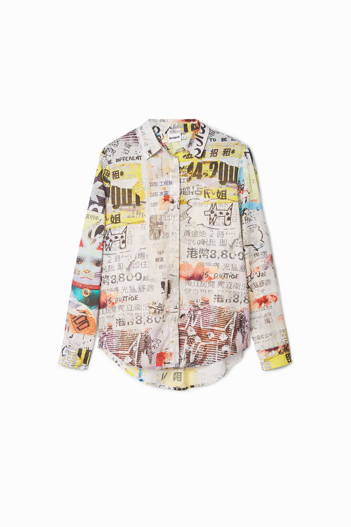 Camisa recortes periódico | Desigual