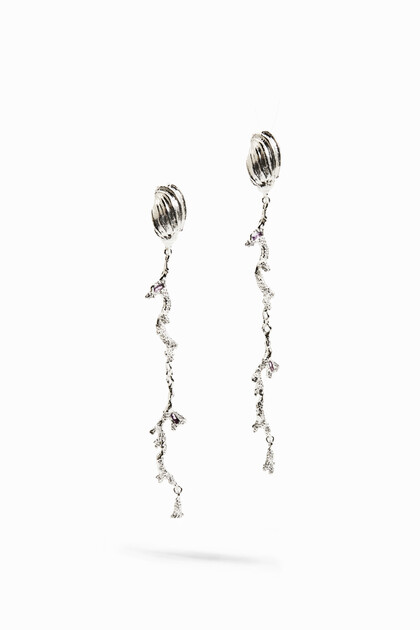 Zalio long silver plated earrings
